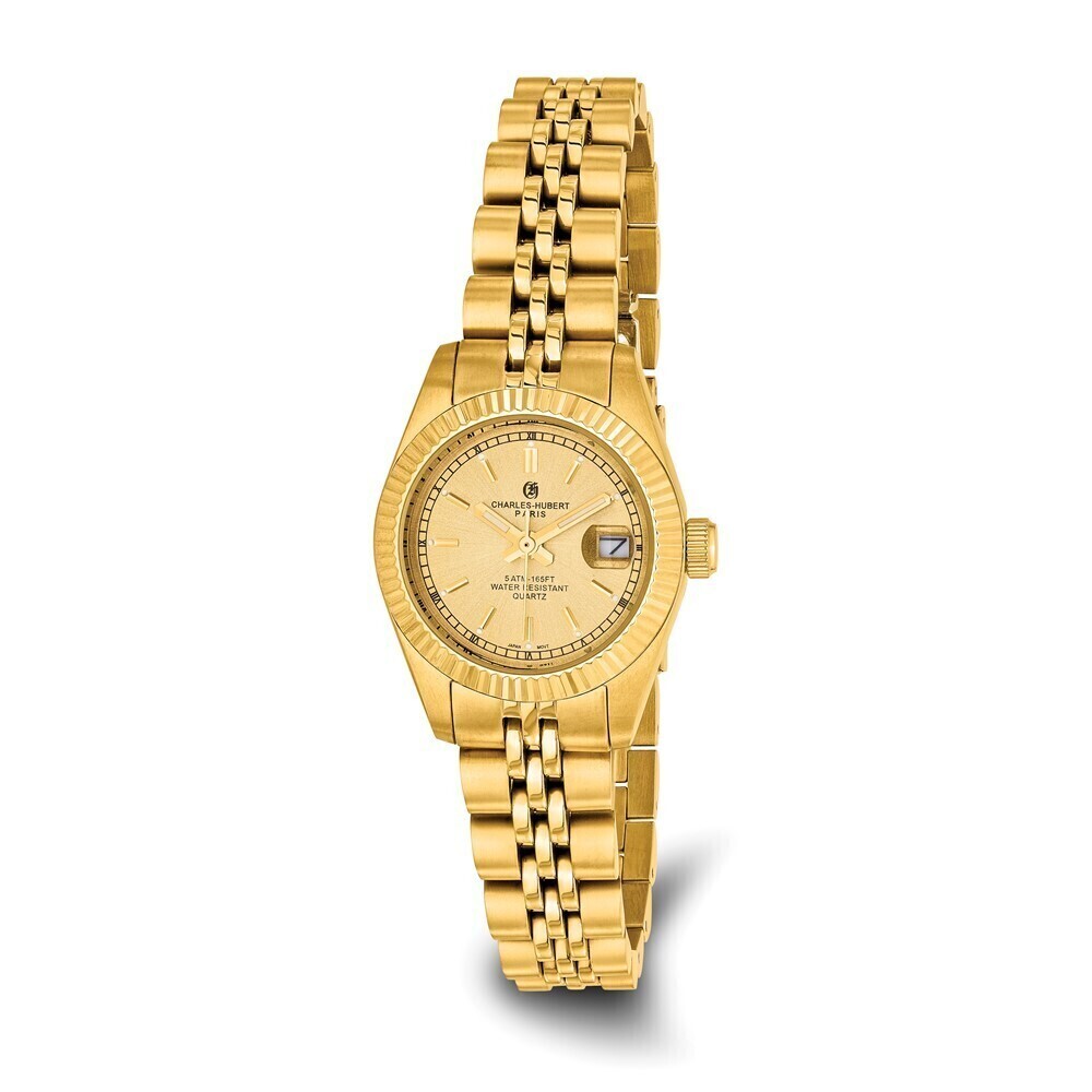 Kazi Luxury Ladies Charles Hubert IP-plated Gold-tone Dial Watch